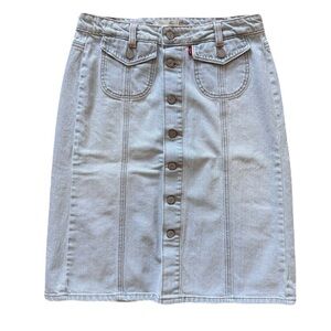 Women's Levi's Blue Pencil Skirt Knee-Length Casual Vacation Beach Summer Size 6